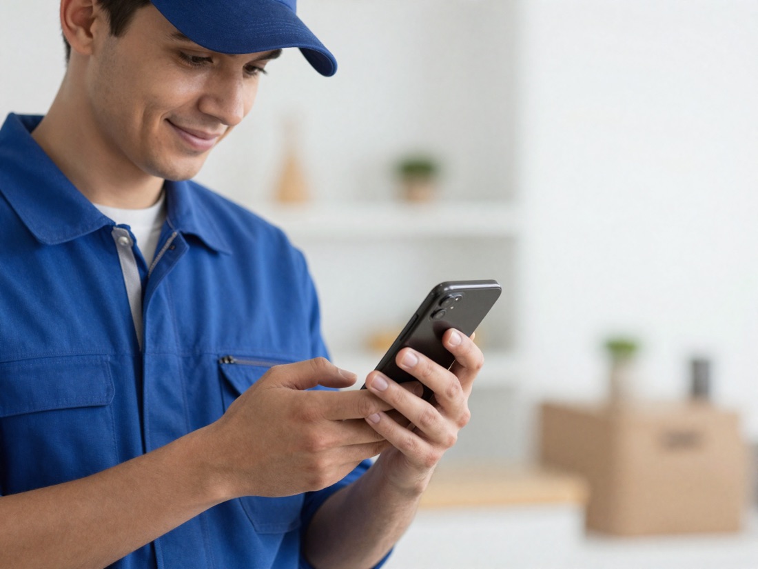 A Pro reviewing a job offer on the Swipr Pro app